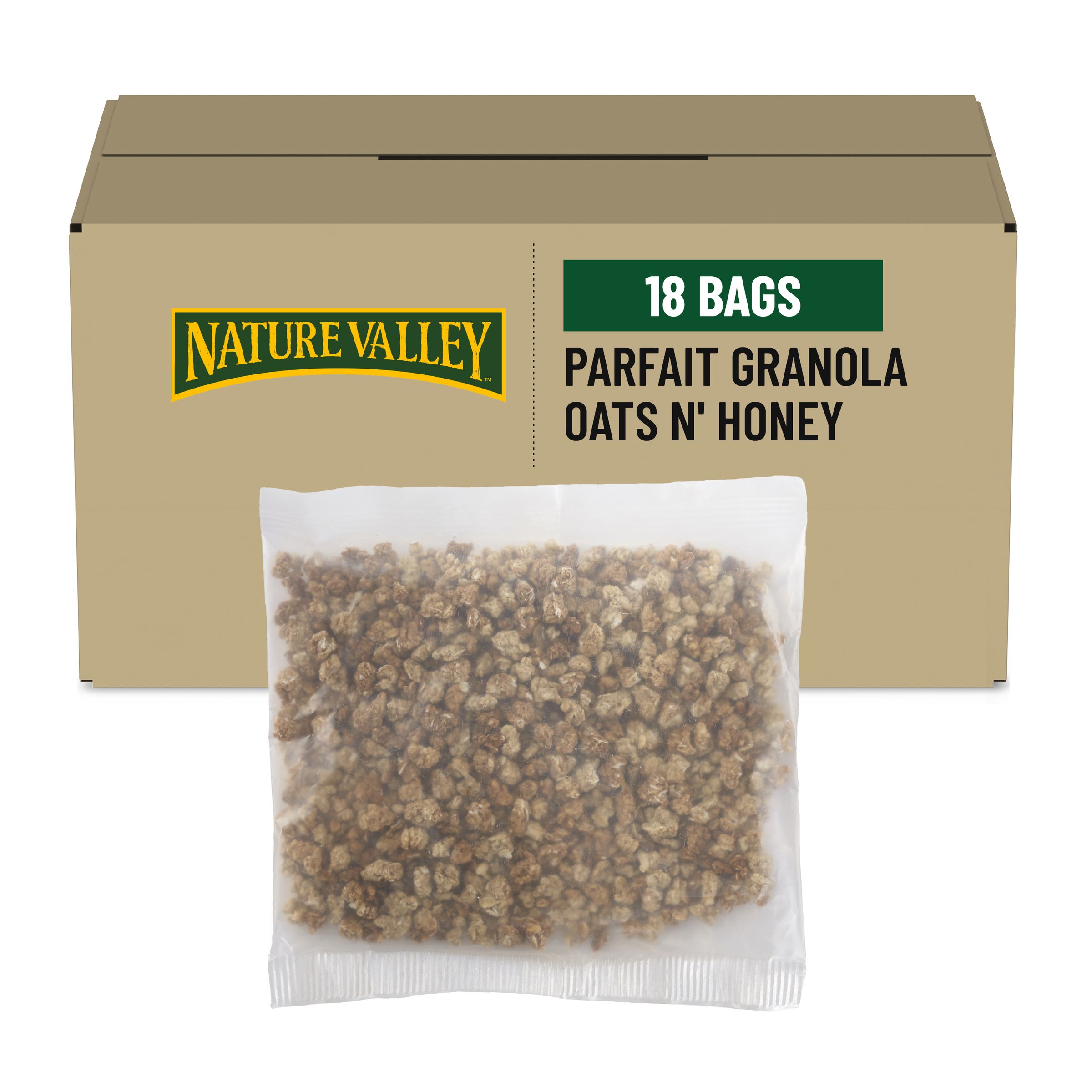  Case Optimized Hero Nature Valley Parfait Granola Bulk Bag Oats 'n Honey 18/11 OZ