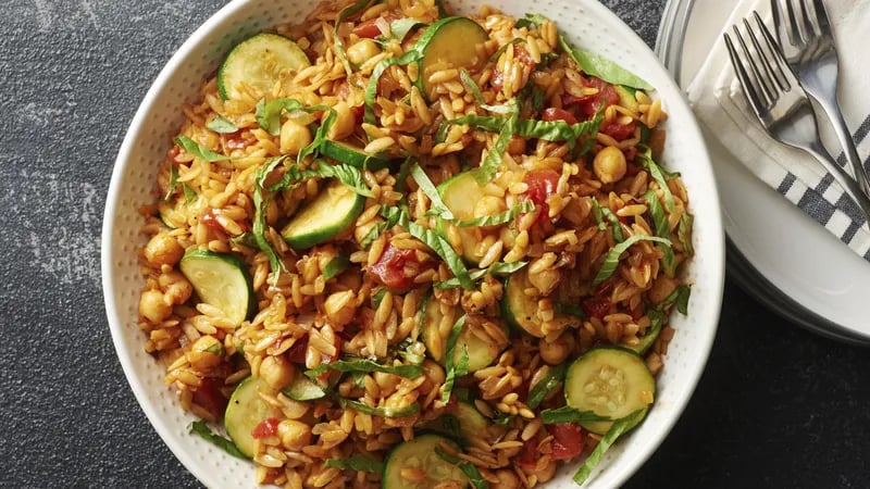 One-Pot Lemon-Basil Orzo and Vegetables