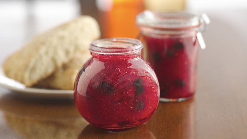 Triple-Berry Pomegranate Freezer Jam