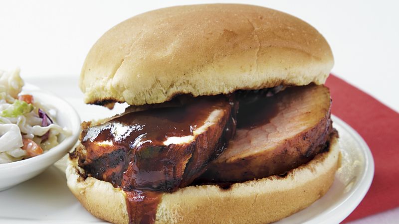 Pork Sandwiches with Honey BBQ Sauce