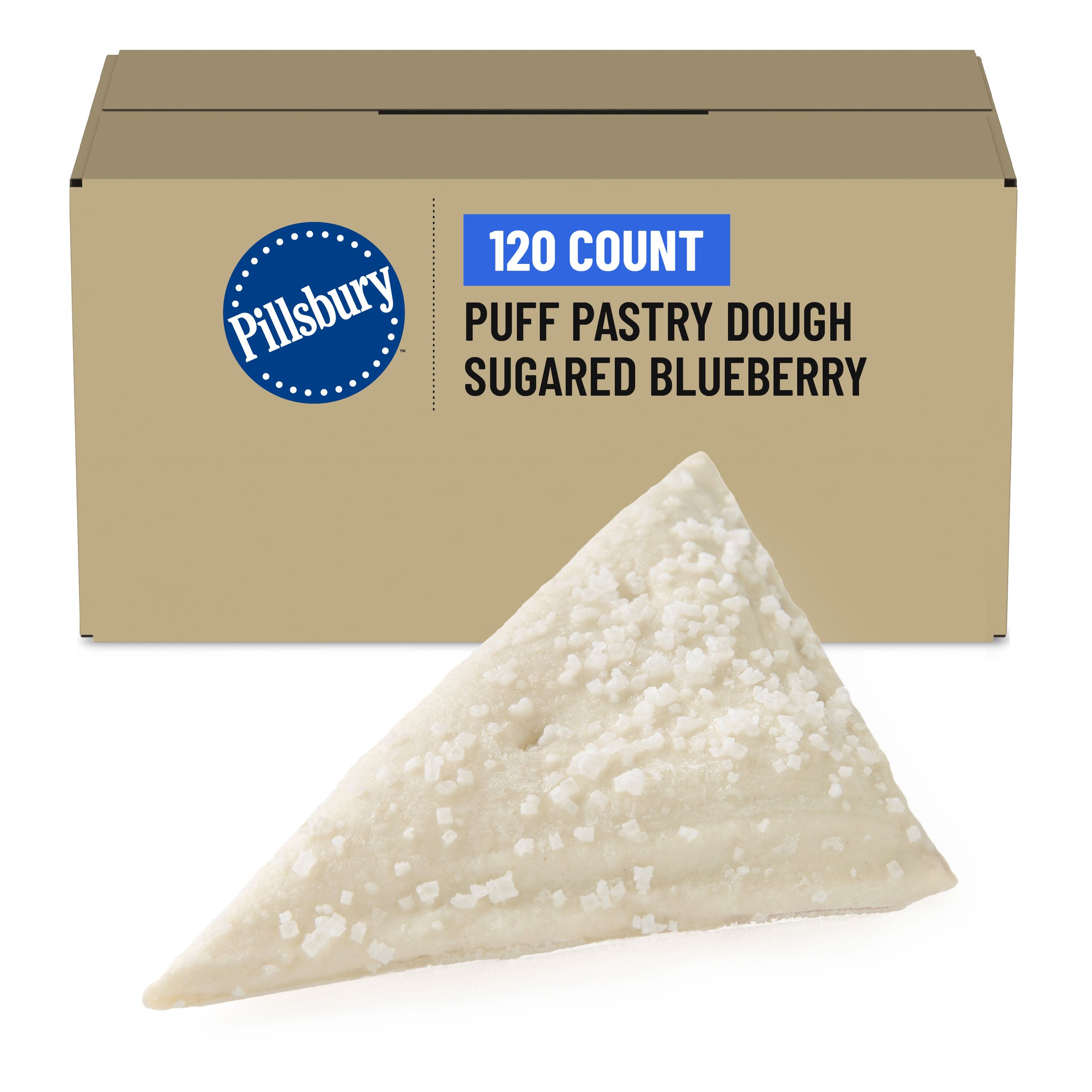  Case Optimized Hero Pillsbury Frozen Puff Pastry Dough Bulk Sugared Blueberry 120/2.5 OZ