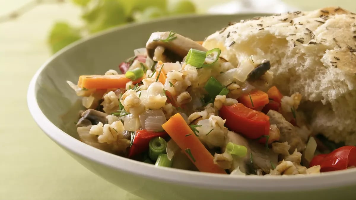 Toasted Barley with Mixed Vegetables