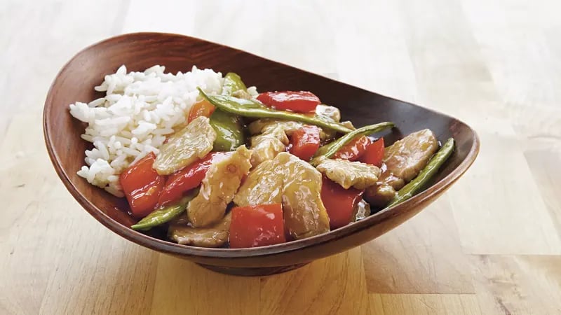 Ginger Pork and Snow Peas 