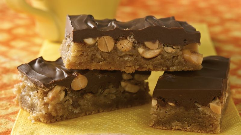 Chocolate-Topped Peanut-Toffee Bars