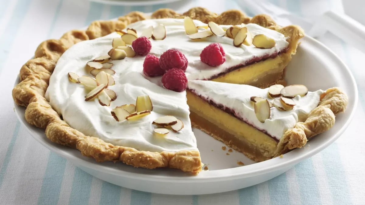 Raspberry-Lemon Cream Pie with Almond Crust