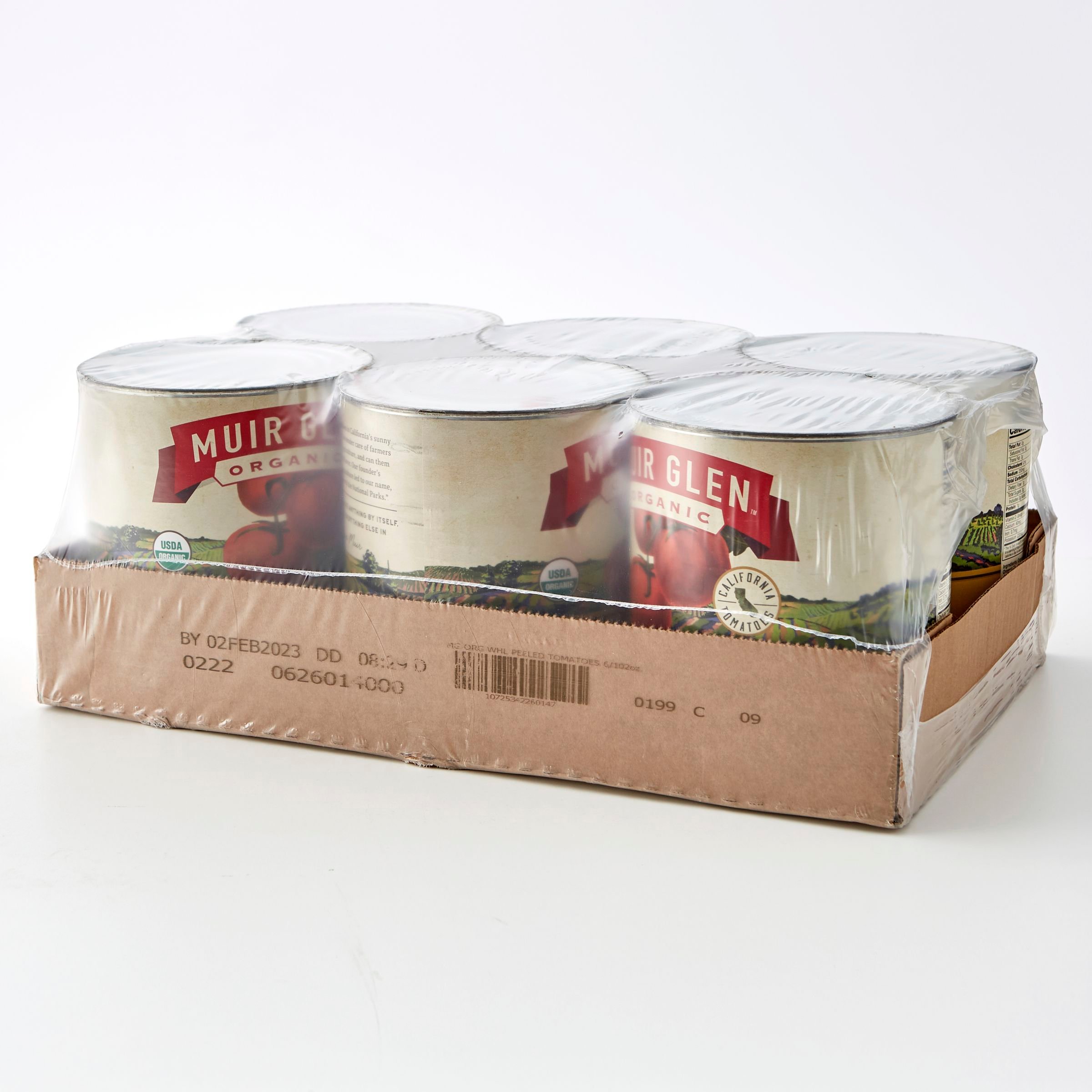  Shrink Wrapped Case Muir Glen Organic Canned Vegetables Whole Peeled Tomatoes (6ct) 102 oz