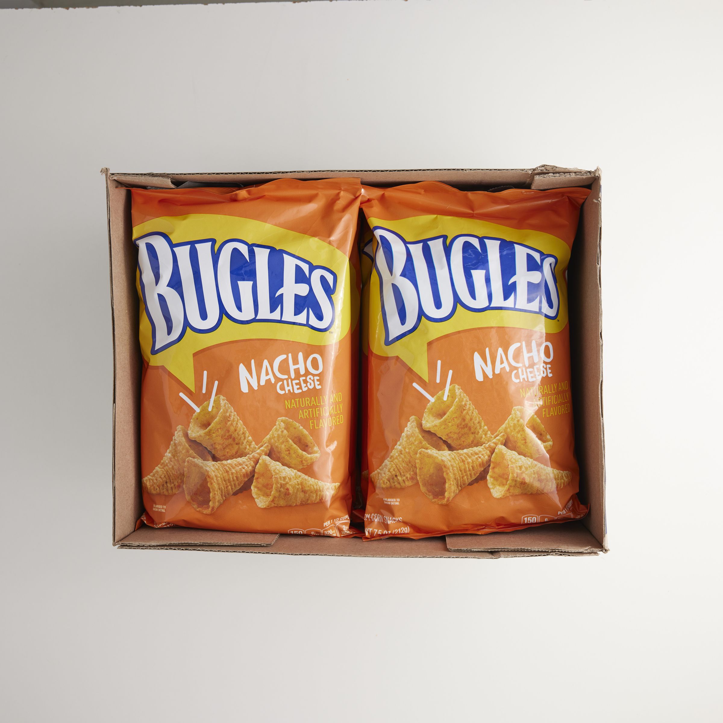  Open Case Bugles(TM) Snack Nacho Cheese (8 ct) 7.5 oz