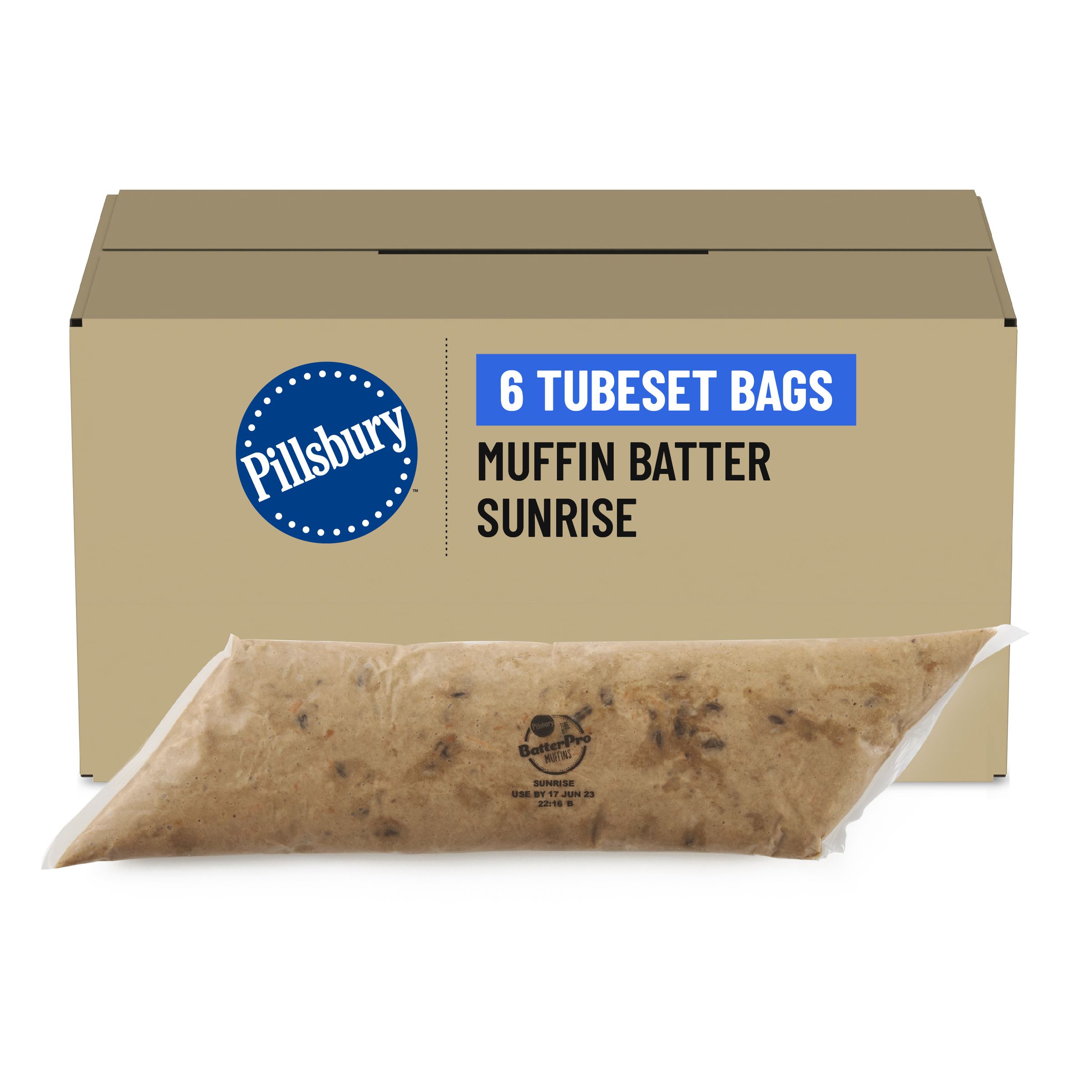  Case Optimized Hero Pillsbury BatterPro Frozen Muffin Batter TubeSet Sunrise 6/3 LB
