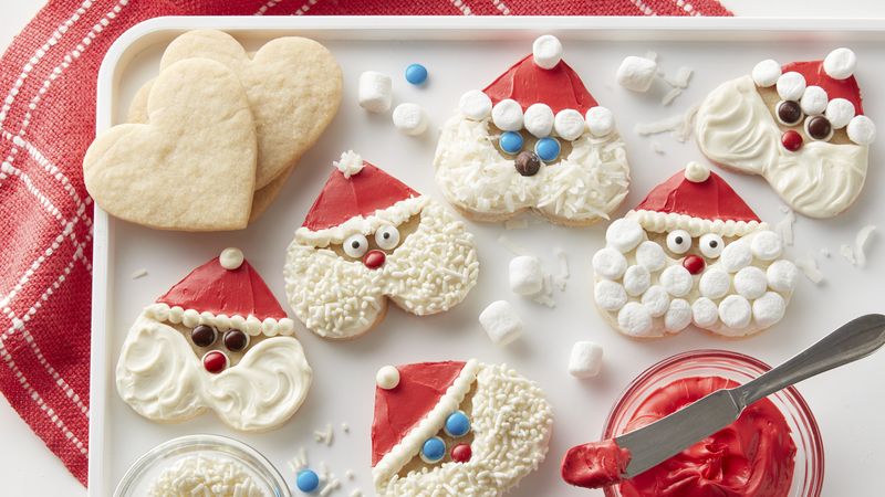 Santa Heart-Shaped Cookies