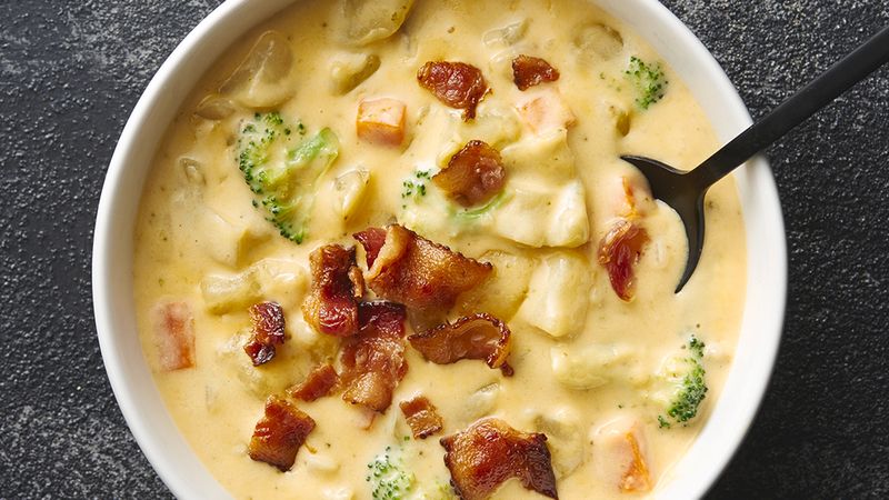 Slow-Cooker Broccoli, Bacon and Cheddar Chowder