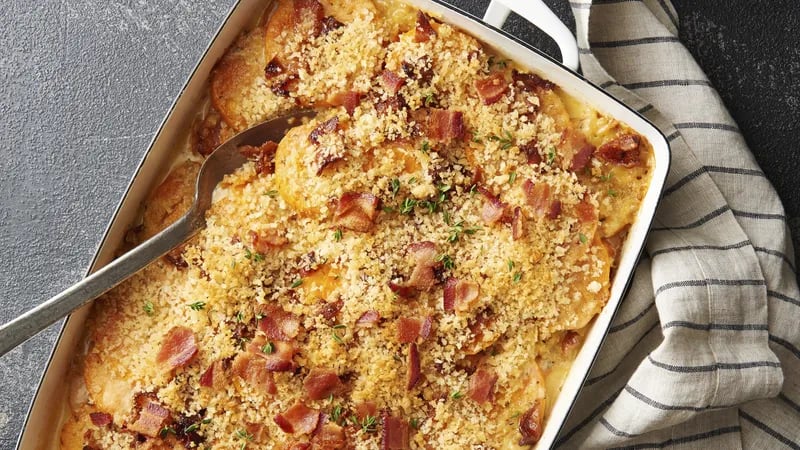 Sweet Potato and Bacon Gratin