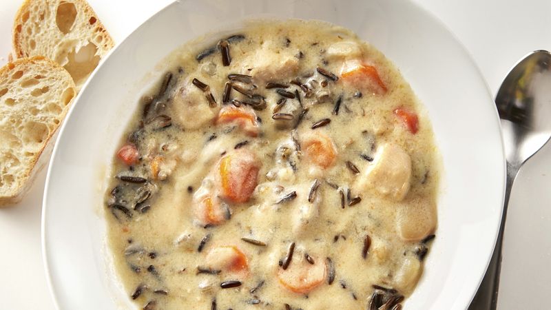 Slow-Cooker Creamy Chicken and Wild Rice Soup