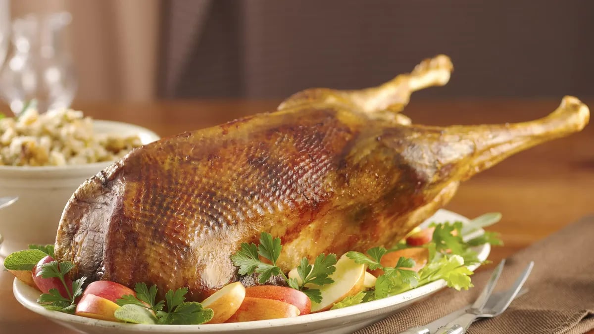 Roast Goose with Apple Stuffing