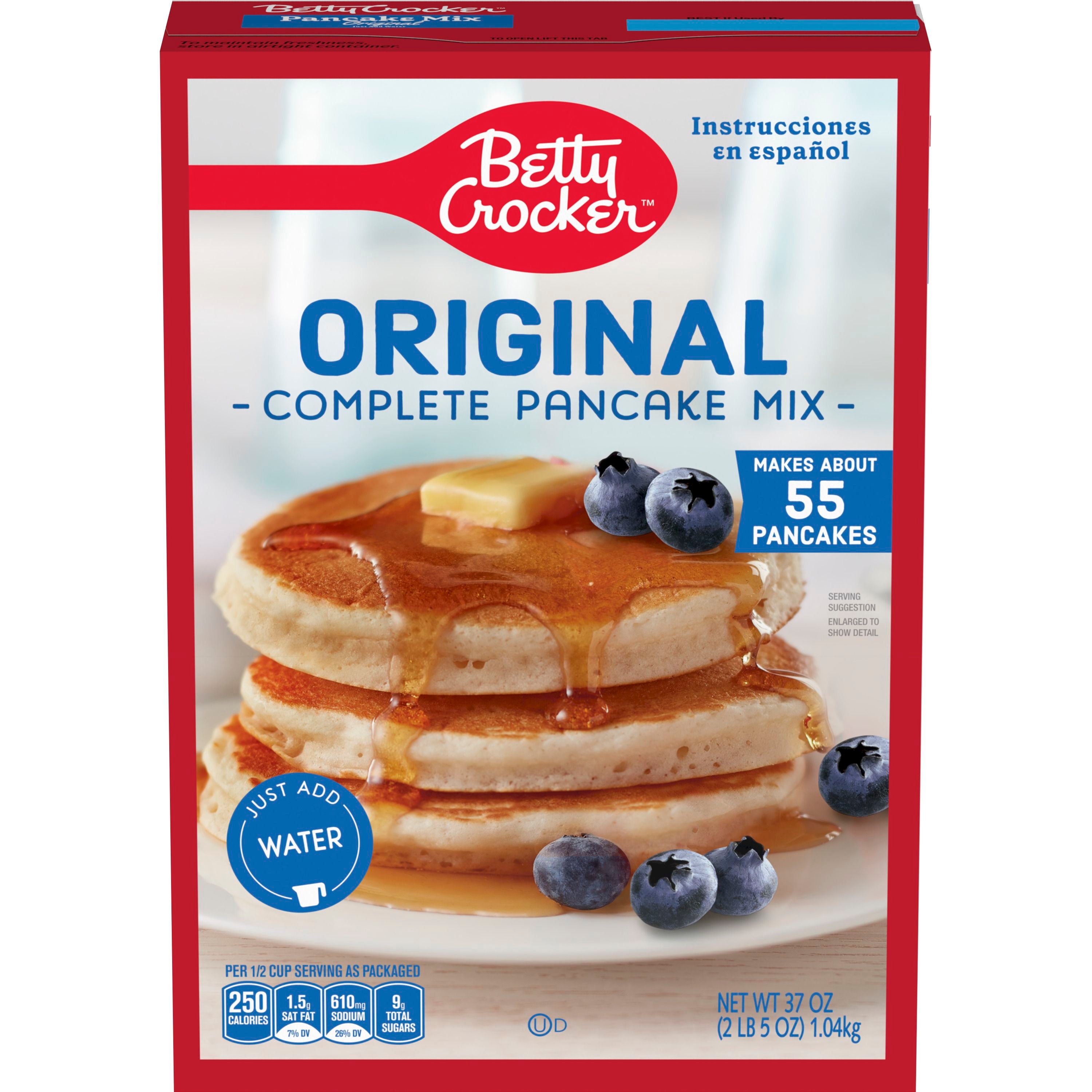 Betty Crocker Original Complete Pancake Mix, Just Add Water, 37 oz. - Front