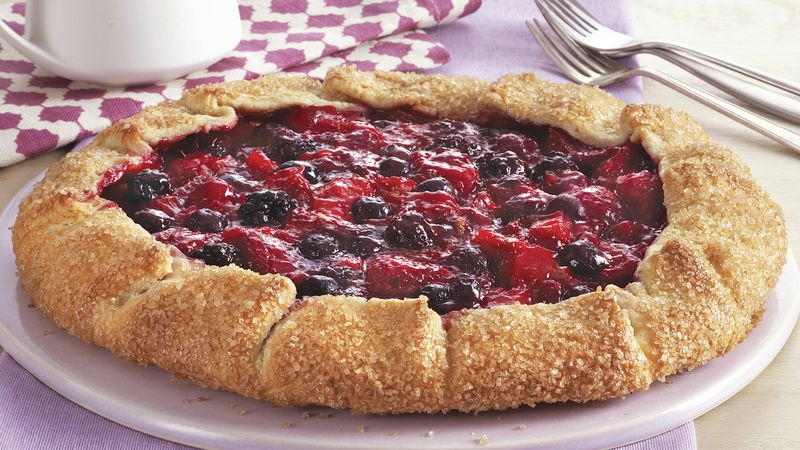 Triple Berry and Rhubarb Galette