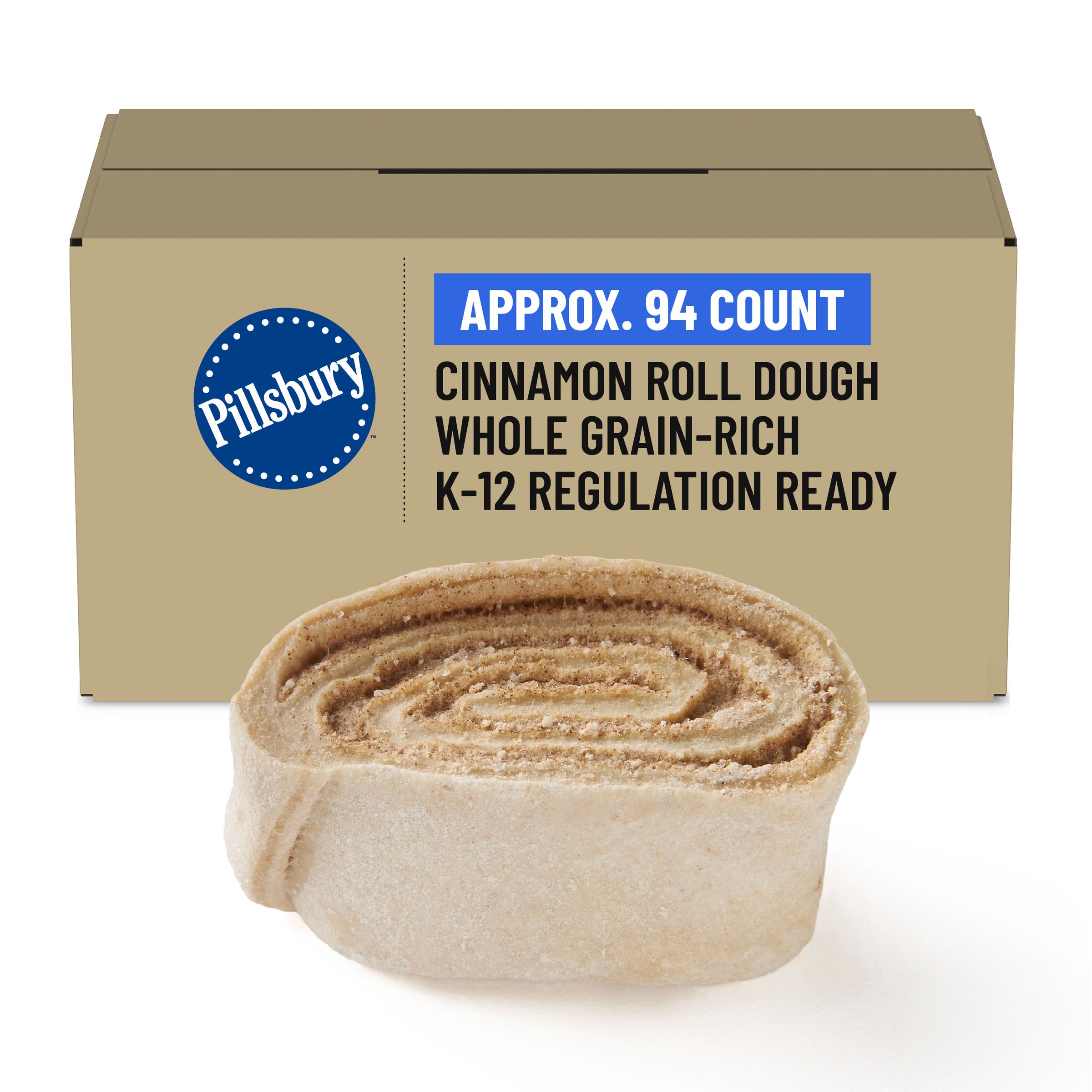  Case Optimized Hero Pillsbury Frozen Cinnamon Roll Dough Bulk Whole Grain-Rich Approx. 94/2.87 OZ