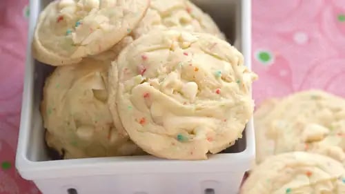 Banana-Rainbow Chip Cookies