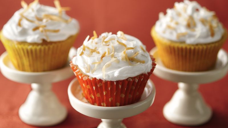Tropical Cupcakes with Fluffy Gingered Frosting