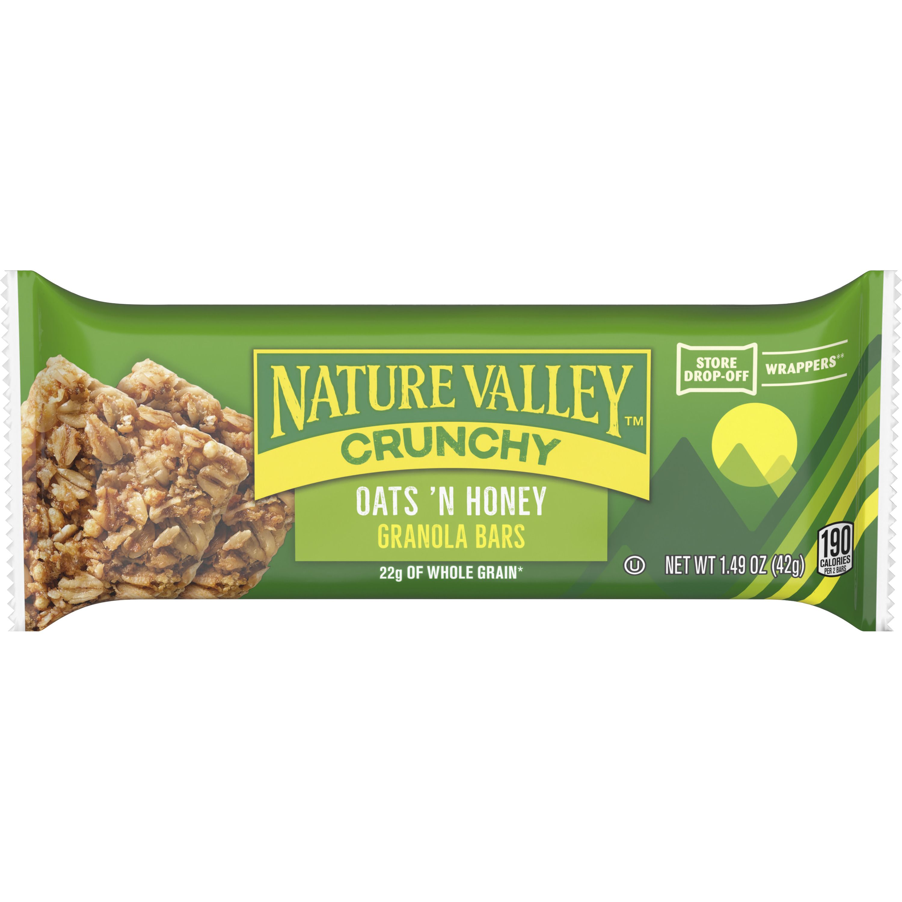 Front - 3D 
Nature Valley Granola Bars Double Bar Pouch Oats N' Honey 168/1.49 OZ