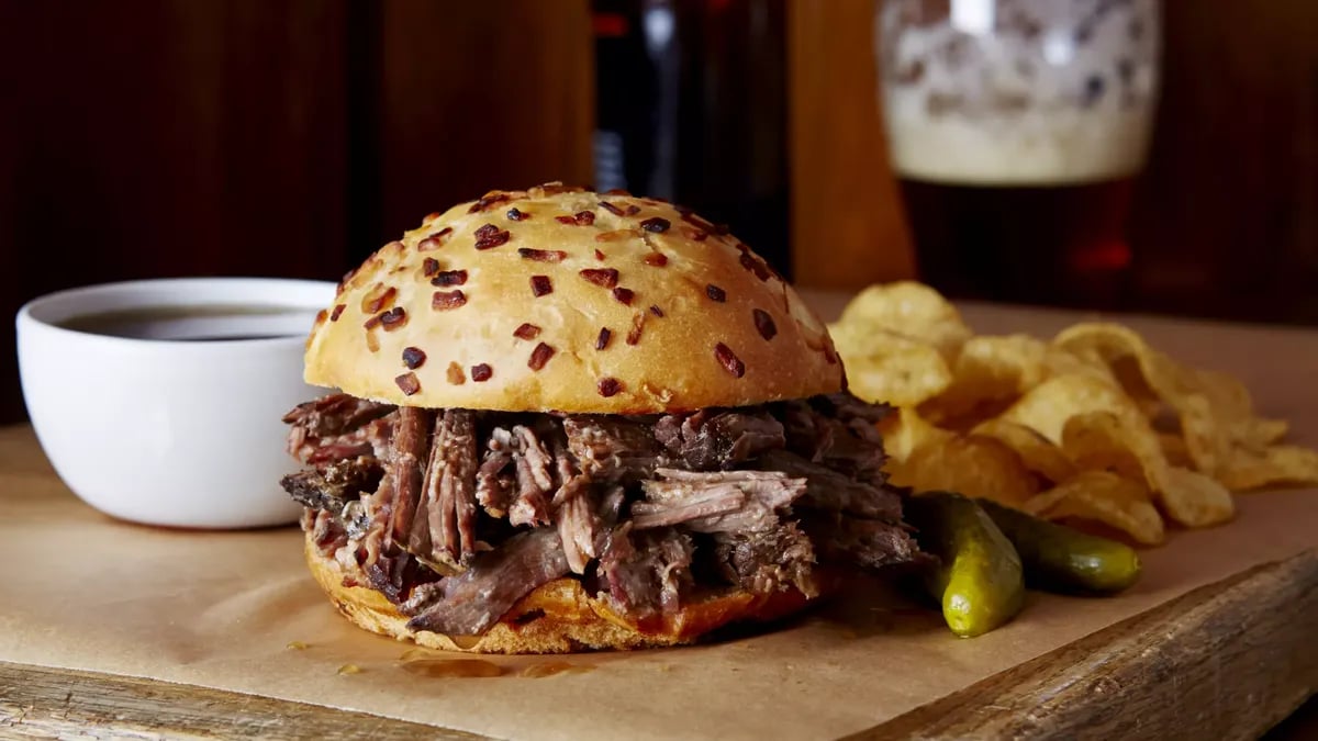 Slow-Cooker Hot Beef Sandwiches Au Jus