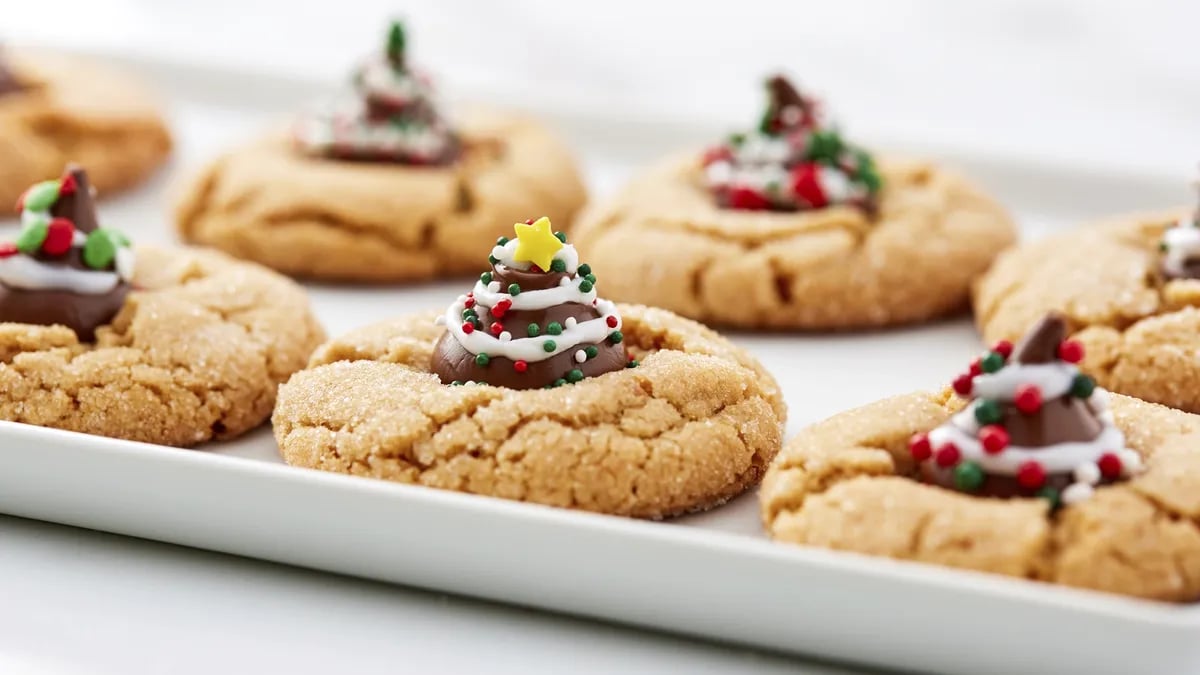 Christmas Peanut Butter Blossoms