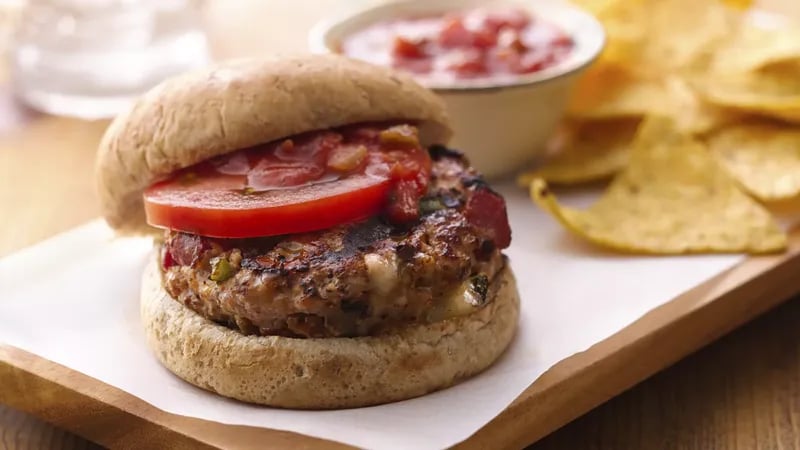 Grilled Cheese-Stuffed Turkey Burgers