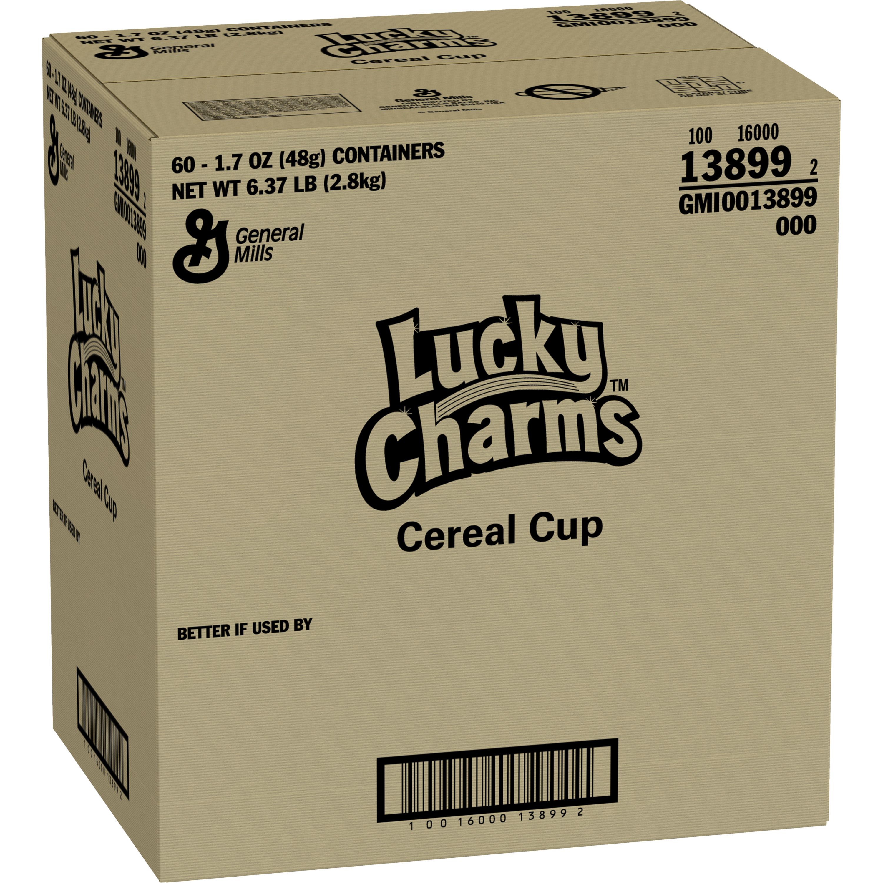 Case - Left Front 3D Lucky Charms Gluten Free Cereal Single Serve Cup Pack 10/10.2 OZ