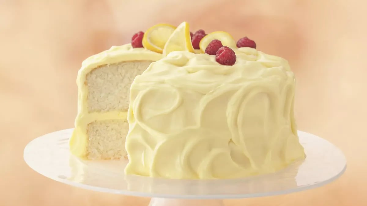 Lemon Cake with Whipping Cream Mousse