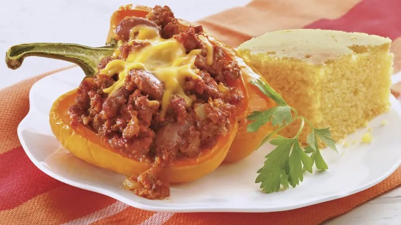 Mexican Beef and Bean-Stuffed Peppers