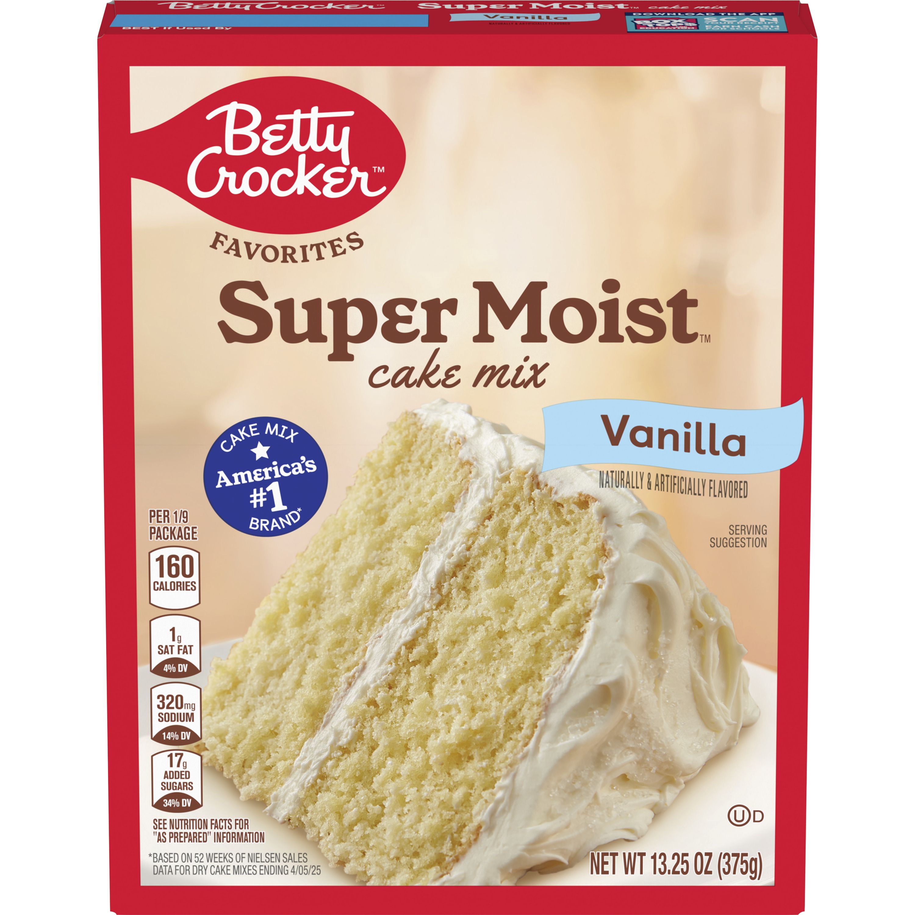 Betty Crocker Favorites Super Moist Vanilla Cake Mix, Holiday Baking, 13.25 oz - Front
