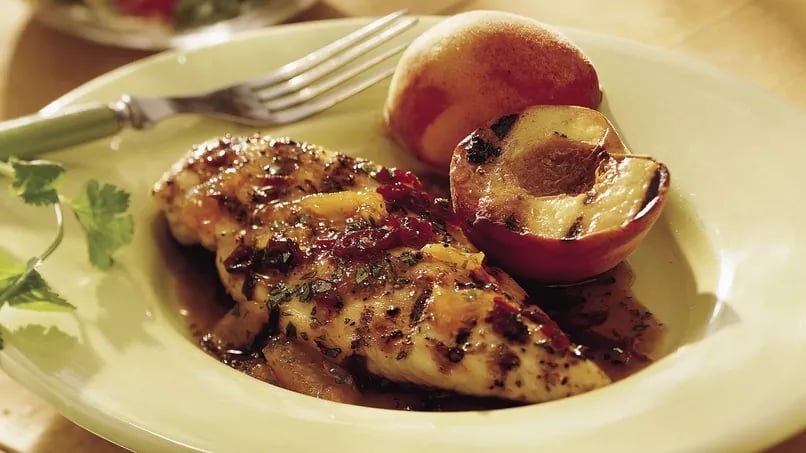 Grilled Chicken with Chipotle-Peach Glaze