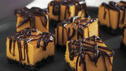 Black and Orange Cheesecake Squares