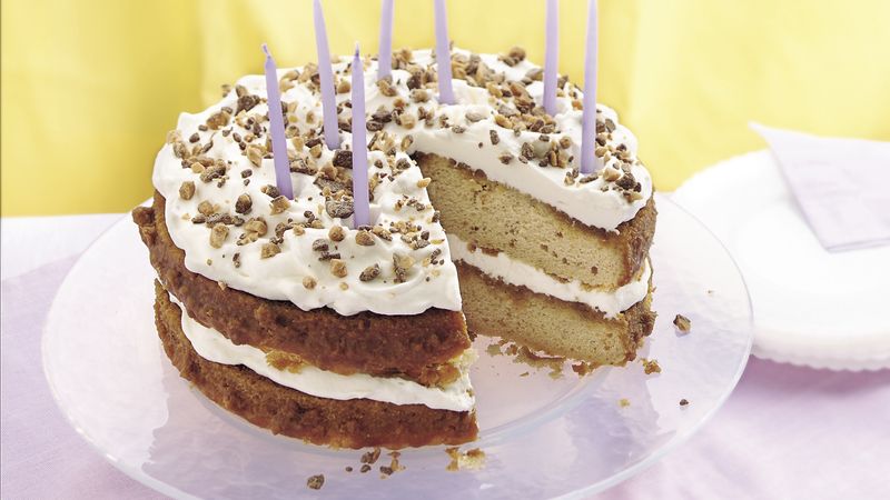 Cream-Filled Butter Pecan Birthday Cake