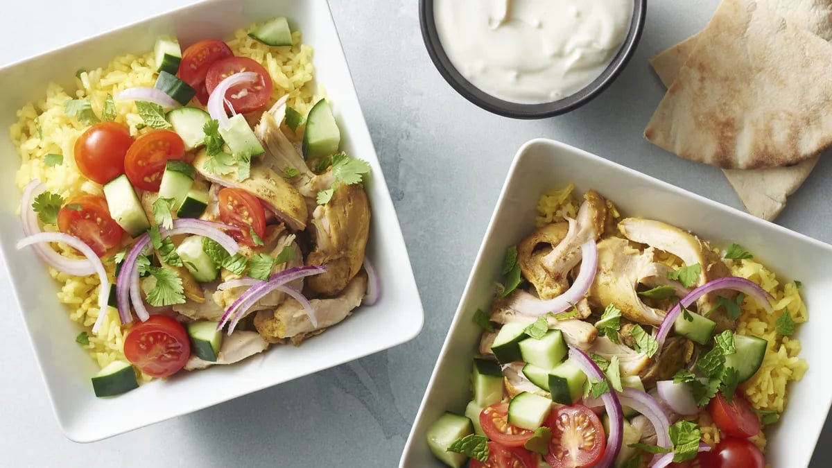 Slow-Cooker Chicken Shawarma Rice Bowls