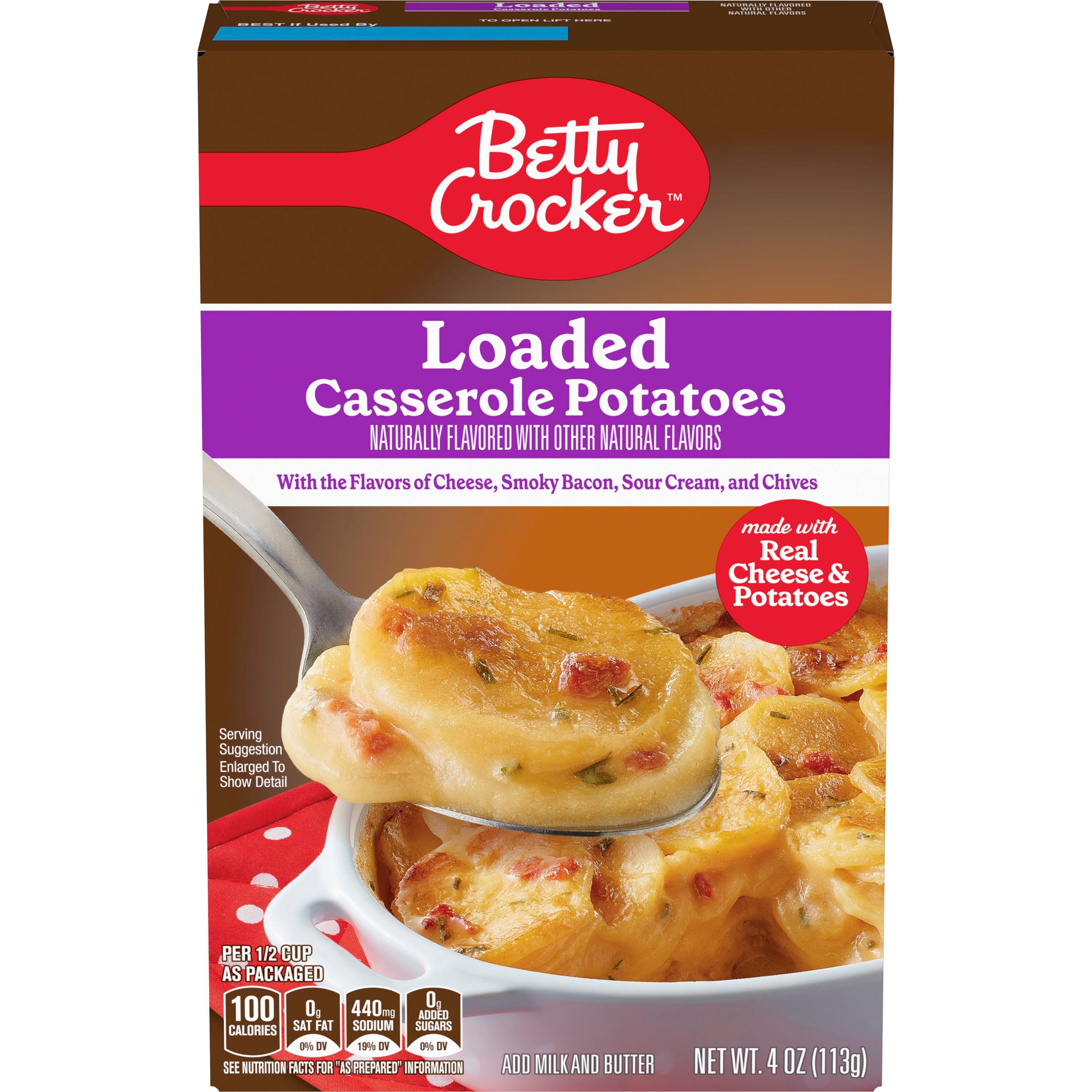 Betty Crocker Loaded Casserole Potatoes, Made With Real Cheese, 4 oz Box - Front