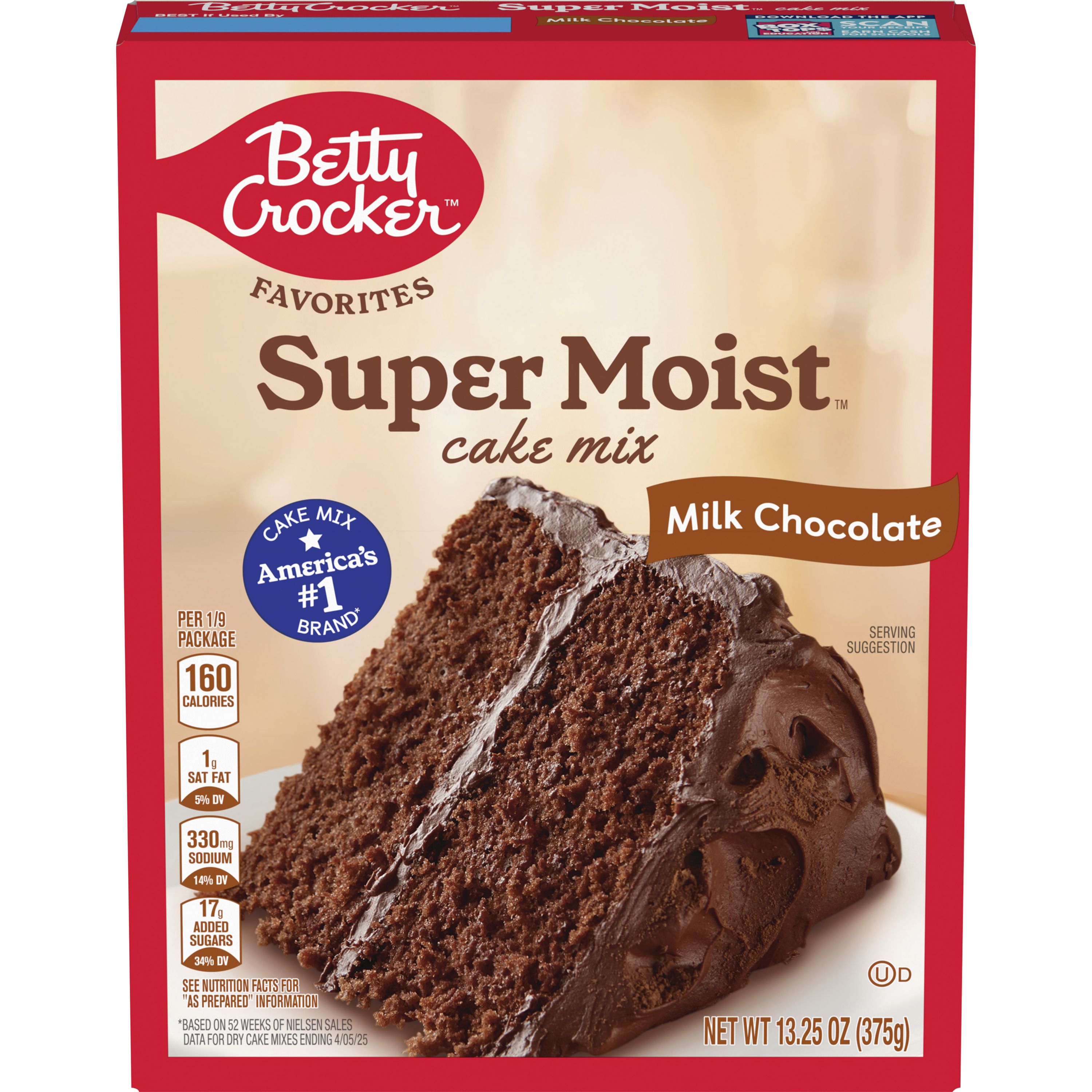 Betty Crocker Favorites Super Moist Milk Chocolate Cake Mix, 13.25 oz - Front