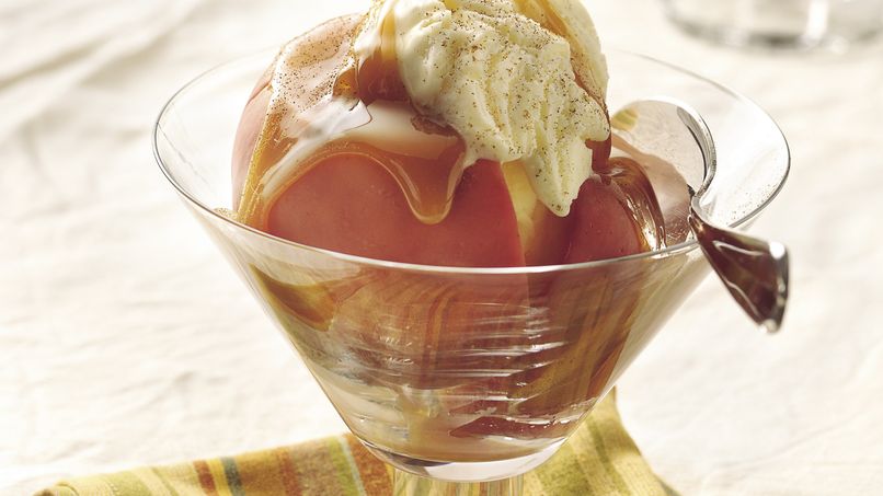 Manzanas al Horno con Salsa de Ron y Caramelo