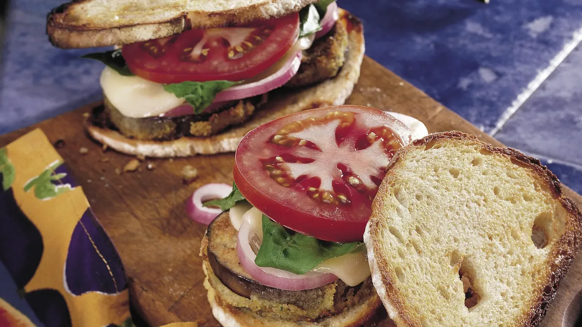 Eggplant and Basil Sandwiches