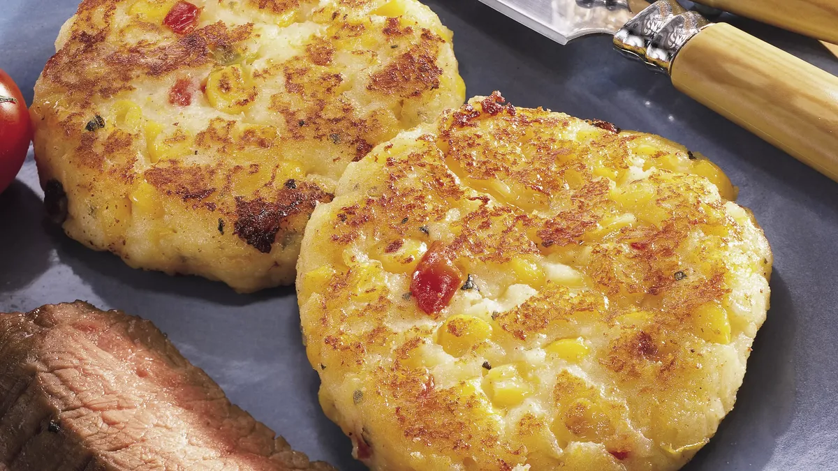 Cheesy Potato Corn Cakes