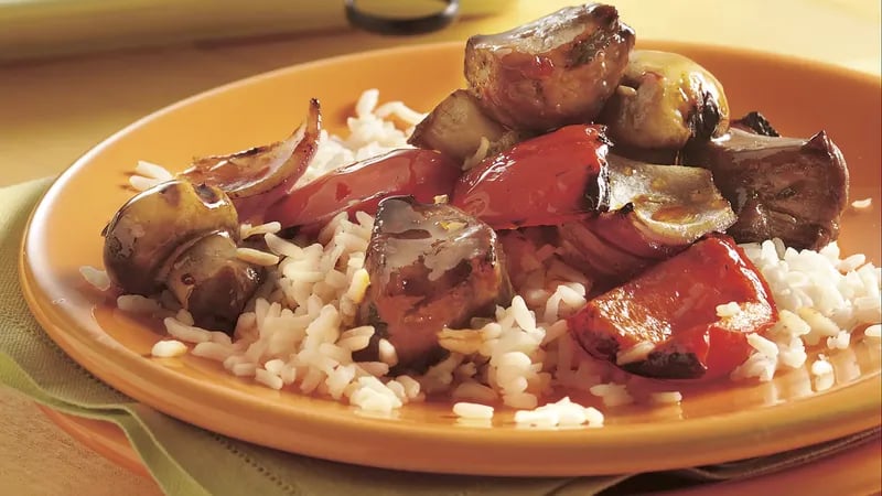 Grilled Bourbon-Glazed Beef Kabobs