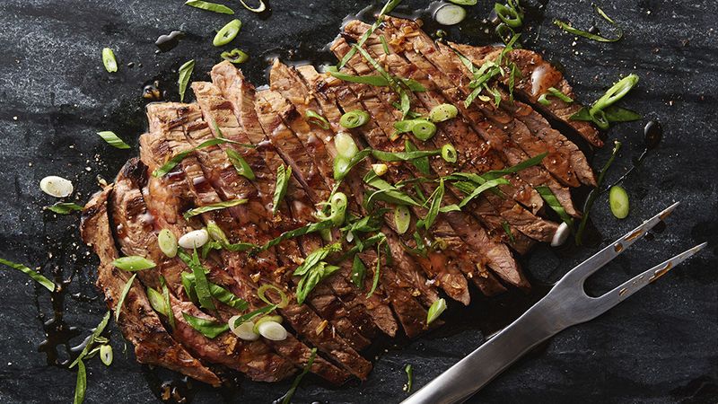 Grilled Flank Steak with Maple Soy Glaze