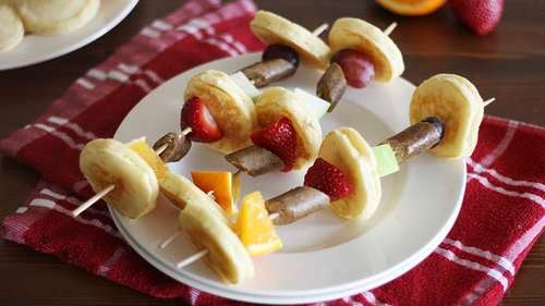 Stuffed Crepe Kebabs Recipe With Strawberries & Banana: Breakfast on a Stick, Brunch