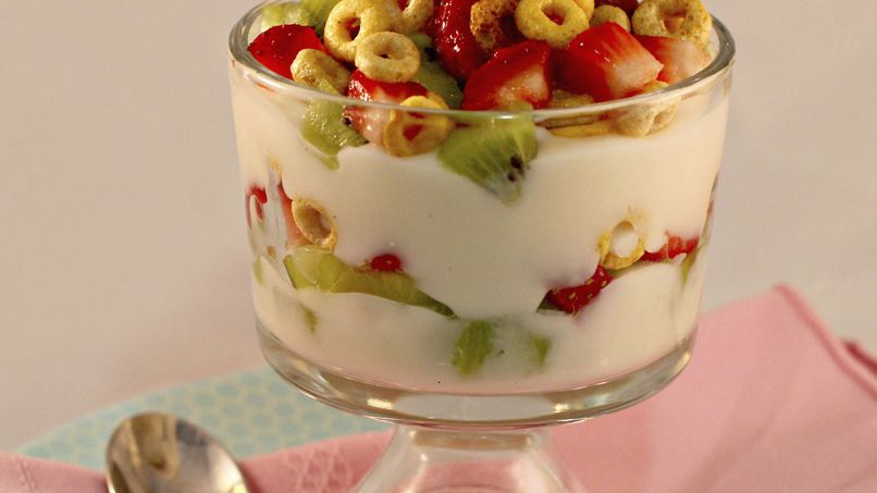 Yogurt with Strawberries and Kiwi