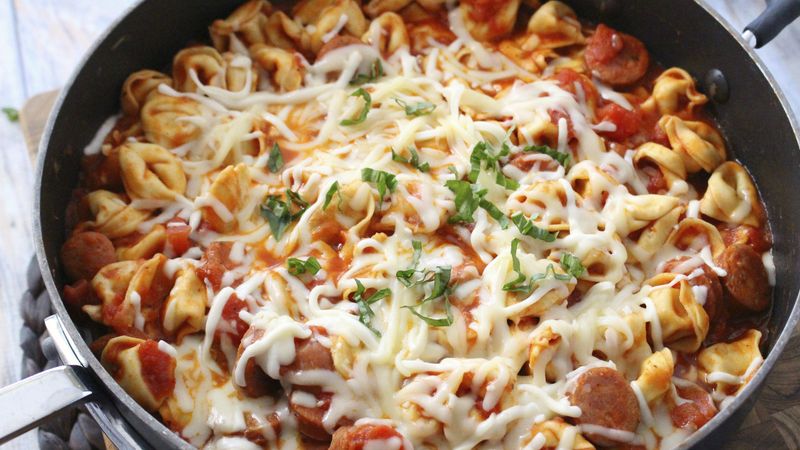 One-Pot Cheesy Tortellini and Sausage