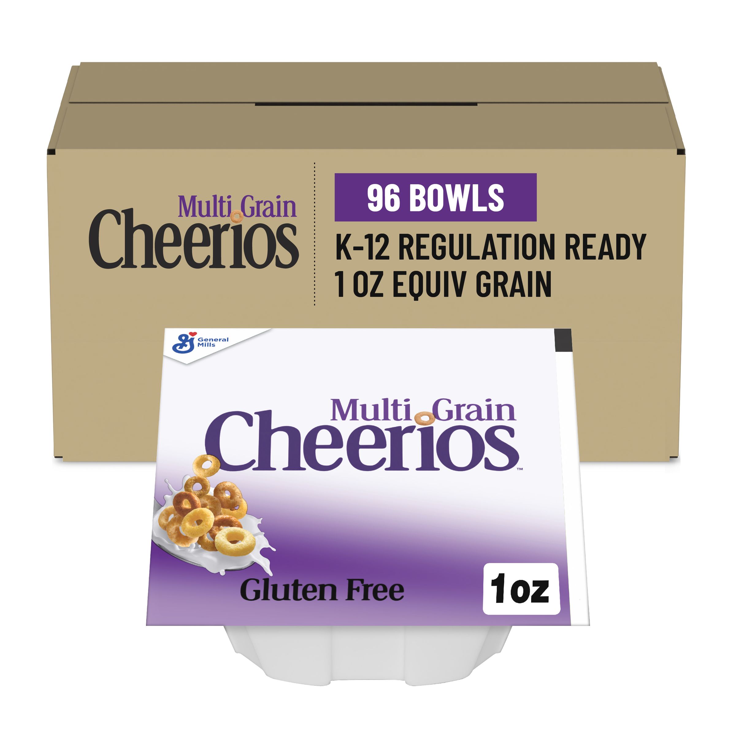  Case Optimized Hero Multigrain Cheerios Gluten Free Cereal Single Serve Bowlpak 96/1 OZ