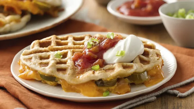 Jalapeño Cheddar Waffle Melts