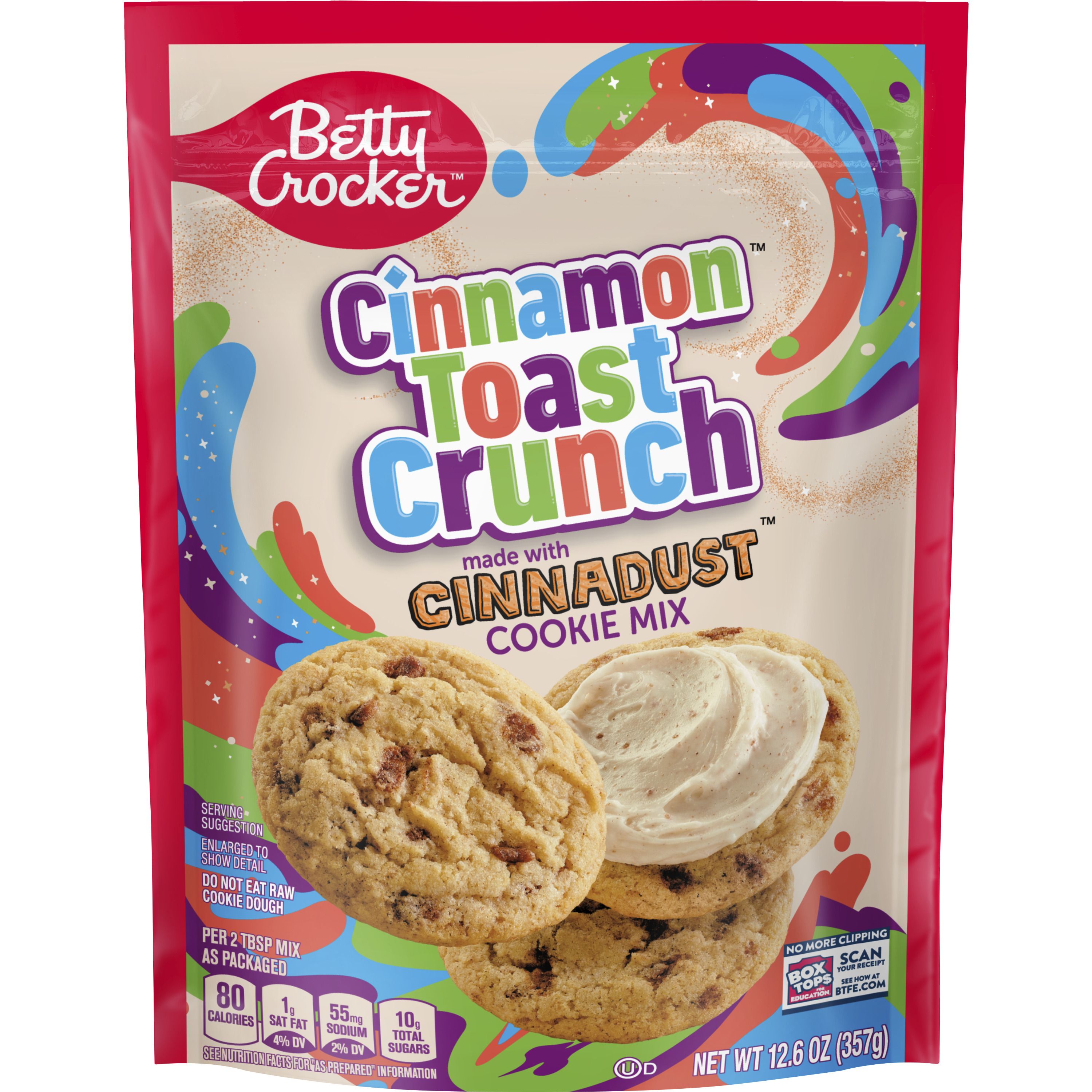 Betty Crocker Cinnamon Toast Crunch Cookie Mix, Made with Cinnadust, 12.6 oz - Front