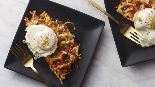 Ham and Cheese Hash Brown Waffle for Two