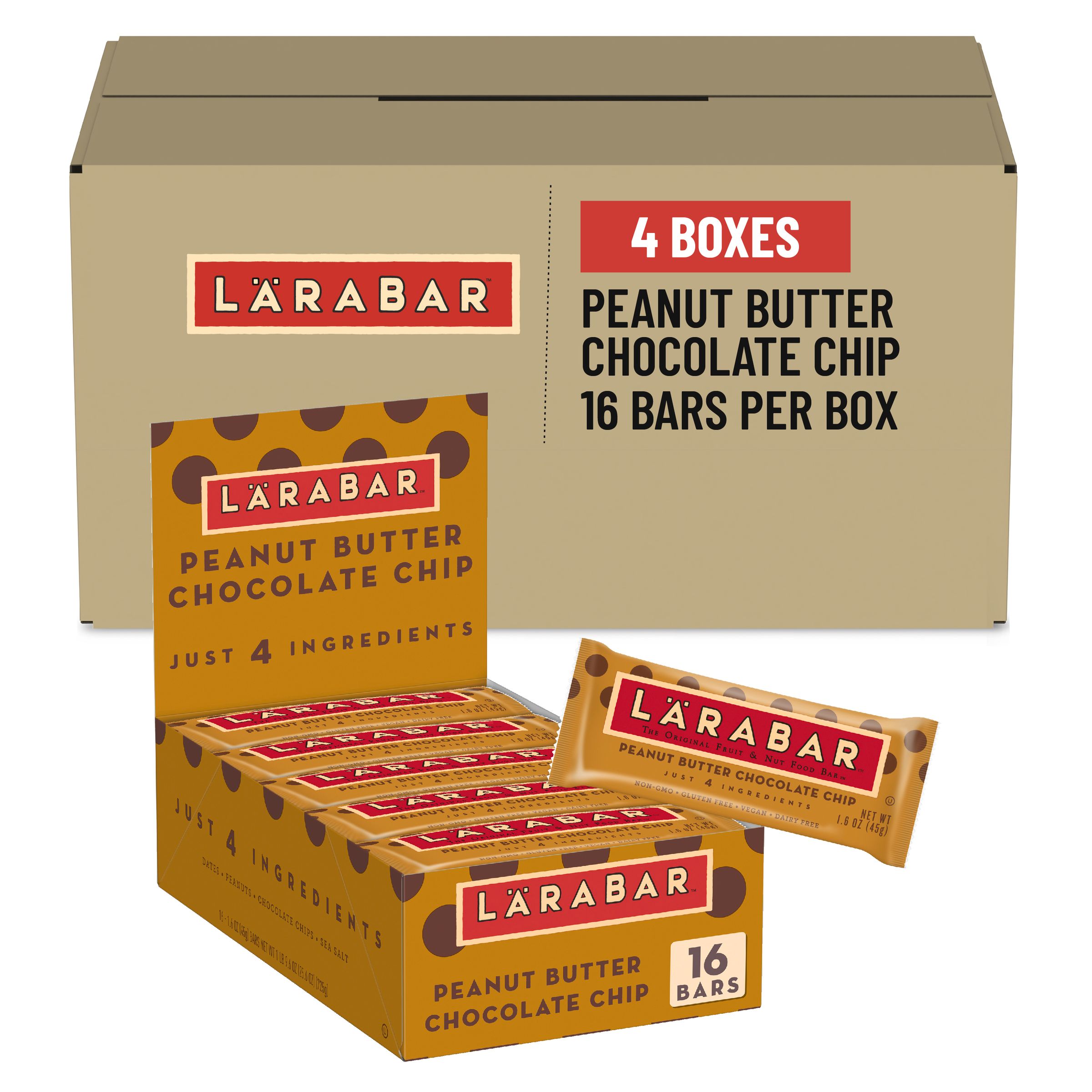  Case Optimized Hero Larabar(TM) Fruit and Nut Bars Peanut Butter Chocolate Chip (16 ct) 1.6 oz