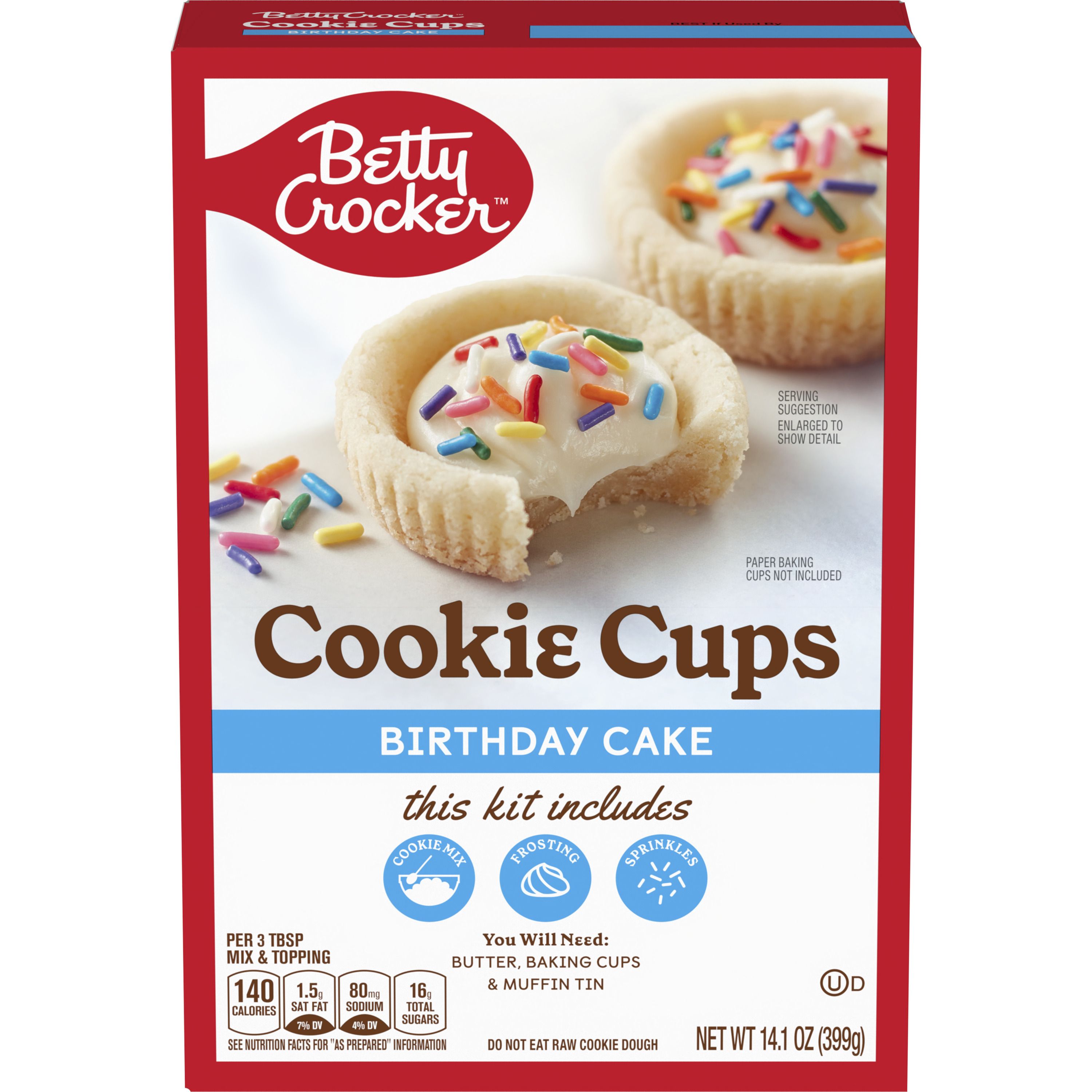 Betty Crocker Cookie Cups - Birthday Cake - Front